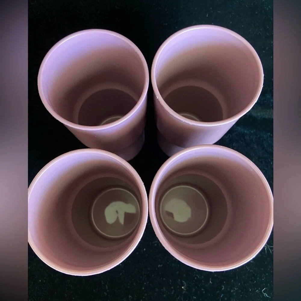 Set of 4 vintage Tupperware Tabletop Stacking Tumblers Set - Pink Rose